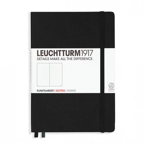 Leuchtturm1917 Medium Hardcover Notebook - Dotted - Black - A5 -  - Notebooks - Bunbougu