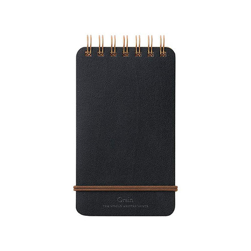 Midori Grain Memo Pad - Ruled and Plain - Black -  - Memo Pads - Bunbougu
