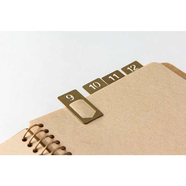 Traveler's Company Brass Number Clips - Set of 12 -  - Notebook Accessories - Bunbougu