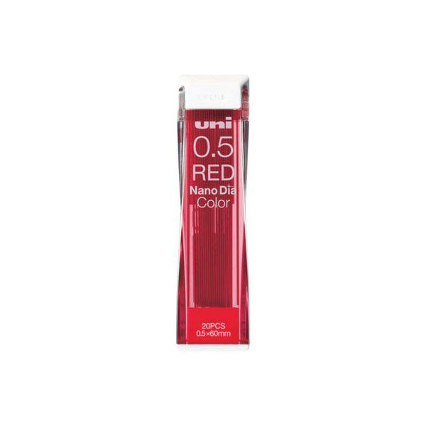 Uni Nano Dia Colour Lead - 0.5 mm - Red - Pencil Leads - Bunbougu